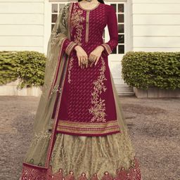 ASISA Embroidered Semi-Stitched Dress Material-image-20