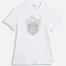 Puma Girls Brand Logo Graphics & Floral Printed Youth Knitted Pure Cotton T-shirt-image-39