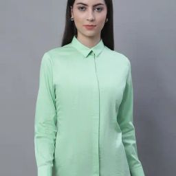 Cantabil Sea Green Formal Shirt-image-97