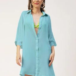 Moomaya Blue Regular Fit Shirt-image-27