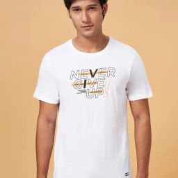 Ajile by Pantaloons White Cotton Slim Fit Printed T-Shirt-picture-5