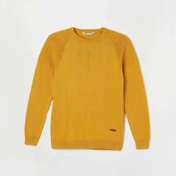 Fame Forever by Lifestyle Kids Mustard Cotton Regular Fit Full Sleeves Sweater-picture-6