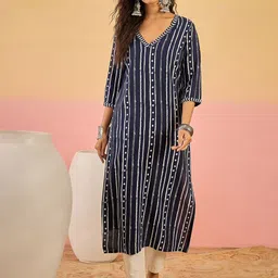 Sangria Abstract Printed Straight Kurta-picture-20