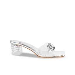 Try Me Embellished Open Toe Block Heels image 3