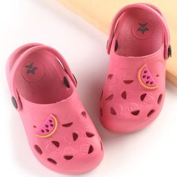 Cute Walk by Babyhug Clogs with Back Strap Watermelon Patch - Fuchsia-image-81