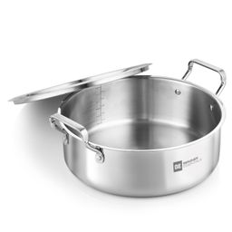 Bergner BE Bergner Essentials TriPly Stainless Steel 24 cm Shallow Biryani Pan with Stainless Steel Lid, Capacity 3.9 Litre, Shallow Tope/Langri for Biryani, Induction & Gas Compatible, 5-Year Warranty-image-73