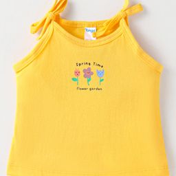 Tango Single Jersey Knit Singlet Sleeves Slips with Floral Print - Yellow-picture-10