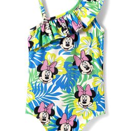 Babyhug Disney Sleeveless V Cut Swimsuit With Frill Detailing And Minnie Mouse Print - Multicolour-image-47