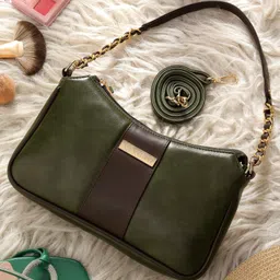 VISMIINTREND Women's Shoulder Bag Premium Pu Vegan Leather Stylish Side Hobo Purse Evening Party Handbag Birthday Anniversary Gift - Green-picture-4