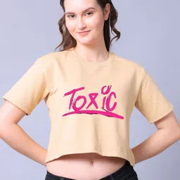 Lazy Lush Women Printed Cotton Crop Top-image-51