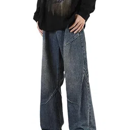 StyleCast Men Comfort Wide Leg Low-Rise Light Fade Cotton Stretchable Jeans-picture-27