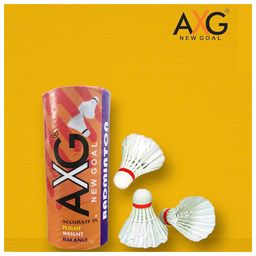 axg new goal AXG Durable & Stylish Design 2 Racquets with 3 feather shuttles, net and cover Badminton Kit (Pink) image 3