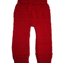 Shilpshakti Abstract Design Handmade  Woolen  Drawstring Pant - Red image 4