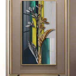 THE NEXT DECOR Yellow & Green Gilded Floral Wall Art-image-17
