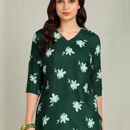 Moda Rapido Floral Printed V-Neck Kurti-picture-47