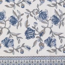 Fabindia Anvi White & Blue Floral Printed Cotton Door Curtain-24