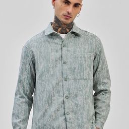 Snitch Men Relaxed Fit Spread Collar Textured Casual Shirt-image-60