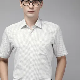 Van Heusen Men White & Blue Printed Pure Cotton Casual Shirt-image-59