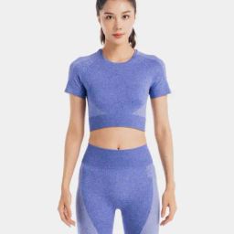 DOMYOS By Decathlon Bright Indigo Plain Crop T-Shirt-image-54