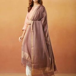Fabindia Brown Woven Pattern Dupatta-image-67