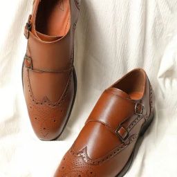 V8 By Ruosh Men's Bruno Tan Monk Shoes-image-70