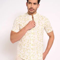 Indus Route By Pantaloons Lemon Regular Fit Printed Shirt-image-46