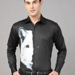 Hancock Black Slim Fit Printed Shirt-image-7