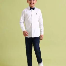 U.S. Polo Assn. Boys White Solid Full Sleeves Shirt-image-56
