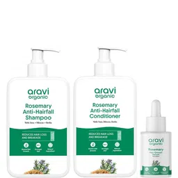 Aravi Organic Set Of 3 Anti Hairfall Shampoo & Conditioner- 200 ml Each & Hair Serum- 30ml-picture-45
