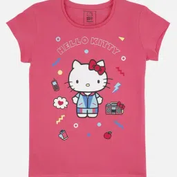 Hello Kitty Printed Tshirt For Kids Girls-picture-9