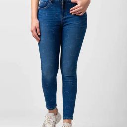 Spykar Blue Super Skinny Fit Printed Jeans-image-86