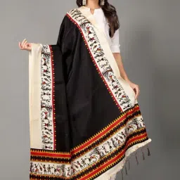 Satrani Black Printed Dupatta-25