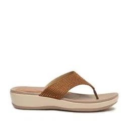 Pelle Albero Women's Tan Thong Wedges-image-31