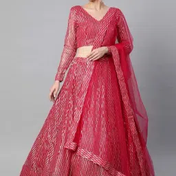 READIPRINT FASHIONS Red Embellished Semi-Stitched Lehenga Choli Set With Dupatta-picture-44