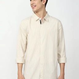 Forever 21 Cream Cotton Regular Fit Striped Shirt-picture-24