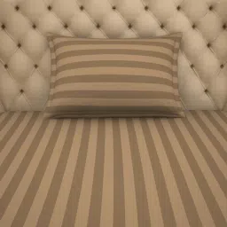 Spaces Brown Cotton 210 TC Single Size Bedsheet With Pillow Cover image 3