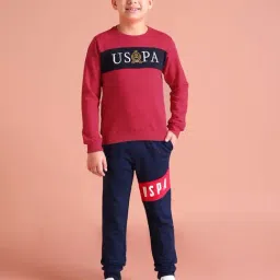 U.S. Polo Assn. Kids Dark Red Embroidered Full Sleeves Sweatshirt-picture-39