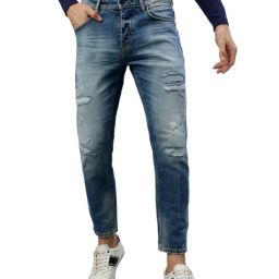Antony Morato Blue Slim Fit Distressed Jeans-image-47
