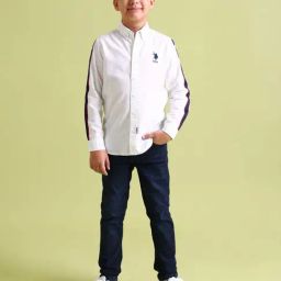 U.S. Polo Assn. Kids White Cotton Regular Fit Full Sleeves Shirt-image-81