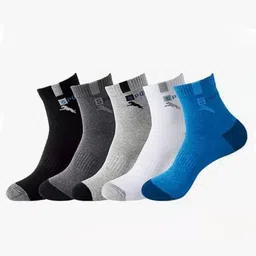 Winget Pack Of 5 Colourblocked Cotton Ankle Length Socks-image-62
