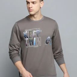 Showoff Grey Regular Fit Printed Sweatshirt-13