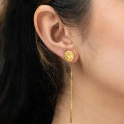 Shaya 92.5 Sterling Silver Hint of Shimmer Confetti Earrings in Gold Plating-image-7
