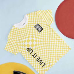 Pantaloons Junior Yellow & White Cotton Printed T-Shirt-image-49
