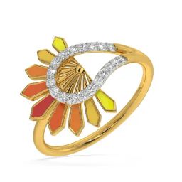 Kisna Diamond & Gold Jewellery Felix 14k (585) Diamond & Gold Ring For Women-image-29