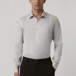 Van Heusen Grey Slim Fit Striped Shirt-image-82