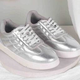 Mochi Women's Silver Casual Sneakers-image-25