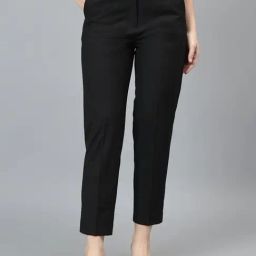 Cantabil Black Regular fit Solid Formal Trousers-image-88