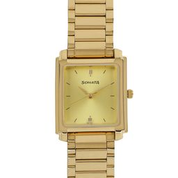 Sonata Men Gold-Toned Analogue Watch NK7053YM02-28