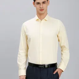 Reid & Taylor Yellow Cotton Slim fit Solid Shirt-picture-13
