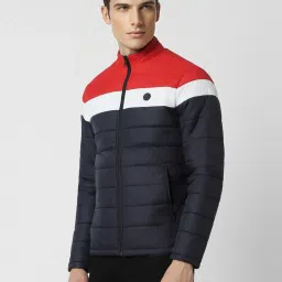 Van Heusen Multicolored Cotton Regular Fit Colour Block Quilted Jacket image 3